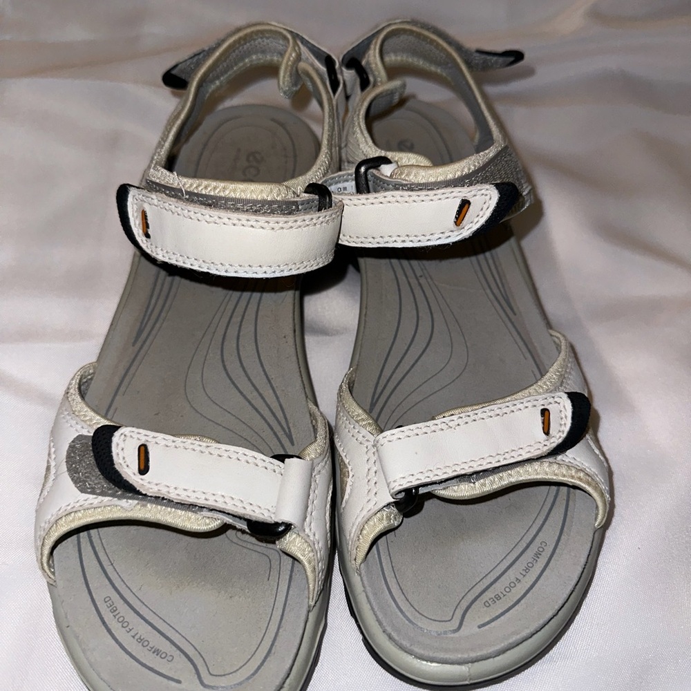 Ecco White and Gray Women's Sandals